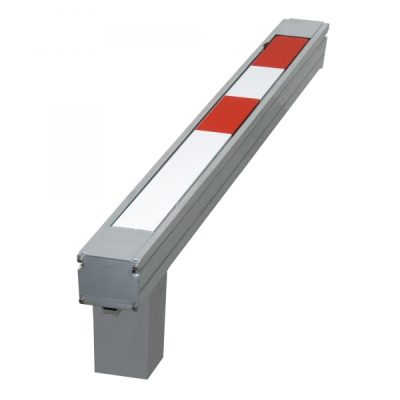 COMMANDER PLUS A Flush Fitting Drop Down Post 70 x70mm x1,000mmH Sub-Surface Fixing Galvanised Finish + Powder Coated Red/White - Image 4