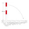 COMMANDER PLUS A Flush Fitting Drop Down Post 70 x70mm x1,000mmH Sub-Surface Fixing Galvanised Finish + Powder Coated Red/White - Image 5