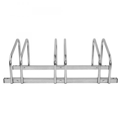 CITY Bicycle Rack BASIC 3 Cycle Capacity 780mm L Galvanised Steel Up to 55mm Tyre Width - Image 4