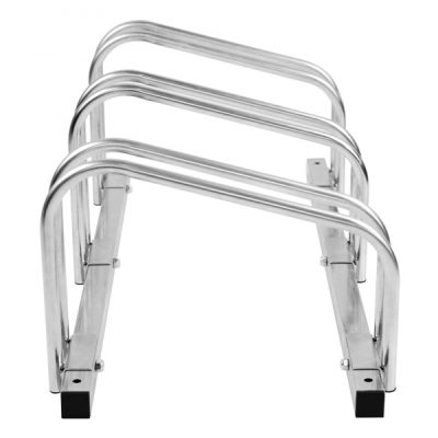 CITY Bicycle Rack BASIC 3 Cycle Capacity 780mm L Galvanised Steel Up to 55mm Tyre Width - Image 3