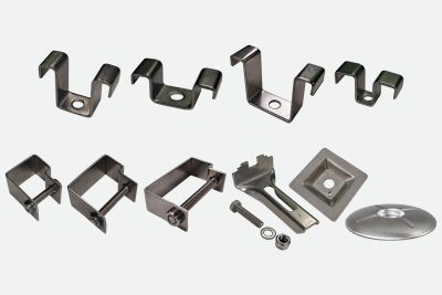 Stainless Steel C Clip for 25mm Grating c/w fixing bolt - Image 2