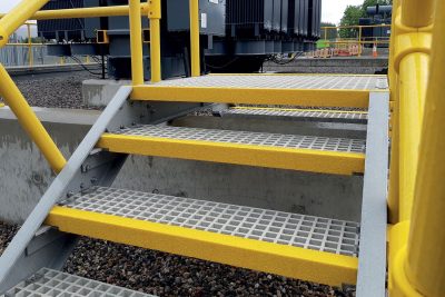 1000mm x 70mm x 30mm Stair Black Anti-Slip GRP Stair Nosing - Image 2
