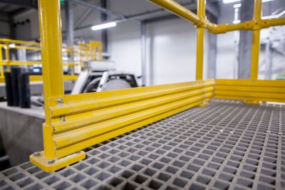 Non slip GRP grating panels 38mm thick 3660mm x 1220mm Yellow - Image 2