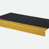 600mm x 345mm x 55mm Anti-Slip GRP Stair Treads Black/Yellow Covers