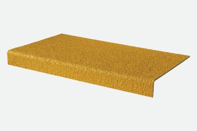 600mm x 345mm x 55mm Anti-Slip GRP Stair Treads Yellow Covers