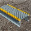 GRP Step Over Platform 464 x 996 x 238mm (200mm clearance) Grey/Yellow