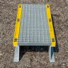 GRP Step Over Platform 1220 x 1220 x 138mm (100mm clearance) Grey/Yellow