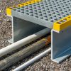 GRP Step Over Platform 464 x 996 x 138mm (100mm clearance height) Grey/Yellow - Image 2