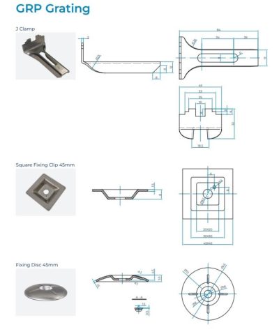 Stainless Steel C Clip for 25mm Grating c/w fixing bolt - Image 5