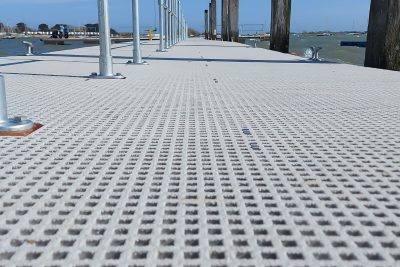 Non slip GRP Mini Mesh Grating 30mm thick 4038 x 1262 Grit Top Grey - Image 3