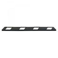 Park-AID Wheel Stop, 1,800 mm, black with white reflective panels, fixing bolts included