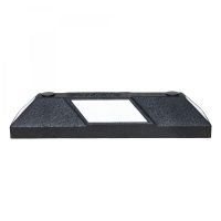 Park-AID Wheel Stop, 550 mm, black with white reflective panels, fixing bolts included