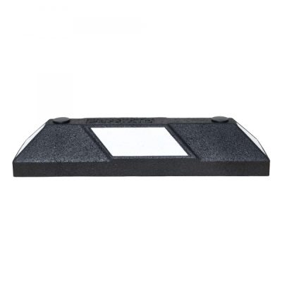 Park-AID Wheel Stop, 550 mm, black with white reflective panels, fixing bolts included