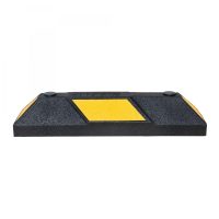 Park-AID Wheel Stop, 550 mm, black with yellow reflective panels, fixing bolts included