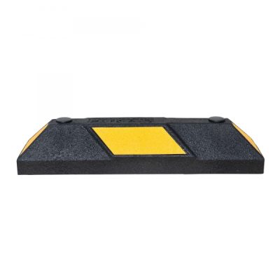 Park-AID Wheel Stop, 550 mm, black with yellow reflective panels, fixing bolts included