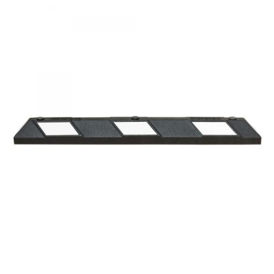 Park-AID Wheel Stop, 1,200 mm, black with white reflective panels, fixing bolts included