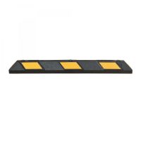 Park-AID Wheel Stop, 1,200 mm, black with yellow reflective panels, fixing bolts included