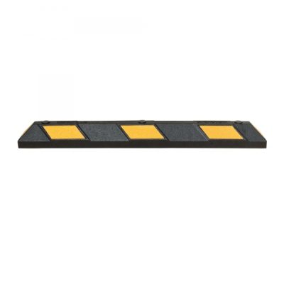 Park-AID Wheel Stop, 1,200 mm, black with yellow reflective panels, fixing bolts included