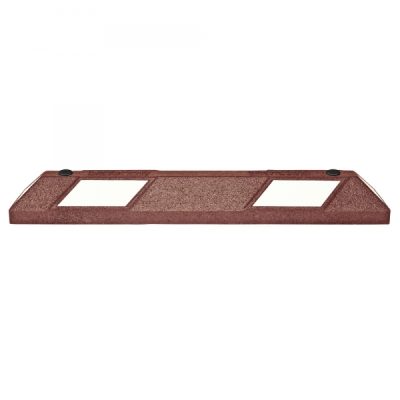 Park-AID Wheel Stop, 900 mm, brick red with white reflective panels, fixing bolts included