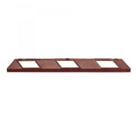 Park-AID Wheel Stop, 1,800 mm, brick red with white reflective panels, fixing bolts included