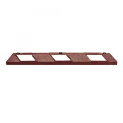 Park-AID Wheel Stop, 1,800 mm, brick red with white reflective panels, fixing bolts included