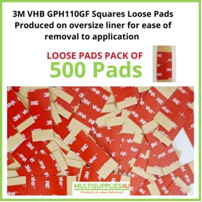 3M VHB GPH110GF 30mm x 38mm 500 loose square pads - Image 2