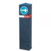 BERKELEY Recycled Rubber Bollard 150mm Square x 1,000mmH Black with Reflective Band Pyramid Head - Image 2