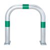 TRAFFIC-LINE EV Charging Point Protection Guard, Steel, Hot Dip Galvanised, large, 60/2mm, H 500 x W 500mm, three green retro-reflective rings, surface fix