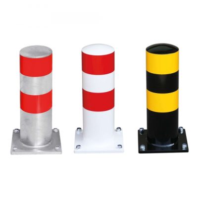 BLACK BULL HGV Parking Aid Bollard - Steel - Hot dip Galvanised with Red Reflective Bands - Surface Fixing - Image 2
