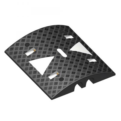 TRAFFIC-LINE Cable/Hose Protection Ramp XL 500 x 500 x 90mmH 2 Channel Black/White
