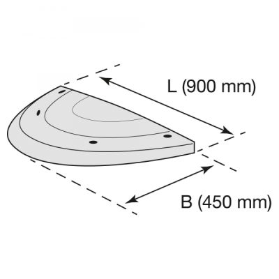 SafeRide Speed Reduction Hump – End Section | Female | 450mm x 50mm | Fixings Included | Black - Image 2
