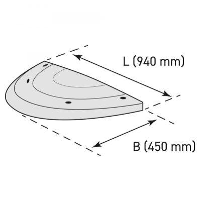 SafeRide Speed Reduction Hump – End Section | Male | 450mm x 70mm | Fixings Included | Black - Image 2