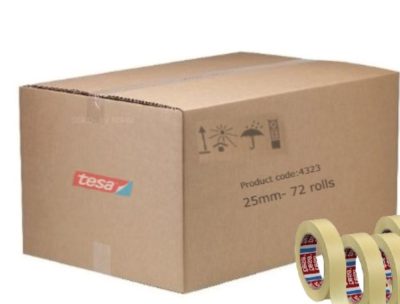 Tesa 4323 masking tape 25mm x 50m (Box of 72 Rolls)