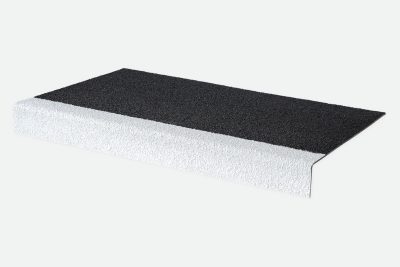 1000mm x 345mm x 55mm GRP Anti-Slip Stair Tread Covers – Black with White Nosing | Heavy-Duty Safety Overlay