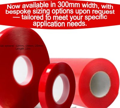 300mm  x 1mm x 33m High bond Clear gel Acrylic foamed Adhesive tape - Image 4