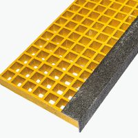 GRP Grating Stair Tread 996 × 275 × 38 mm – Yellow/Black Anti‑Slip